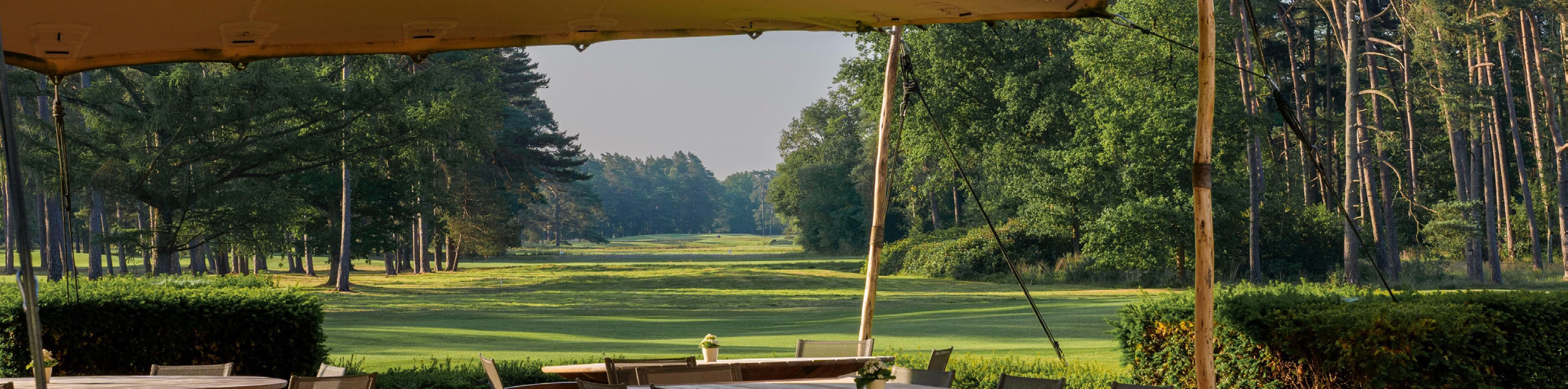 The terrace overlooking Royal Antwerp’s fairways